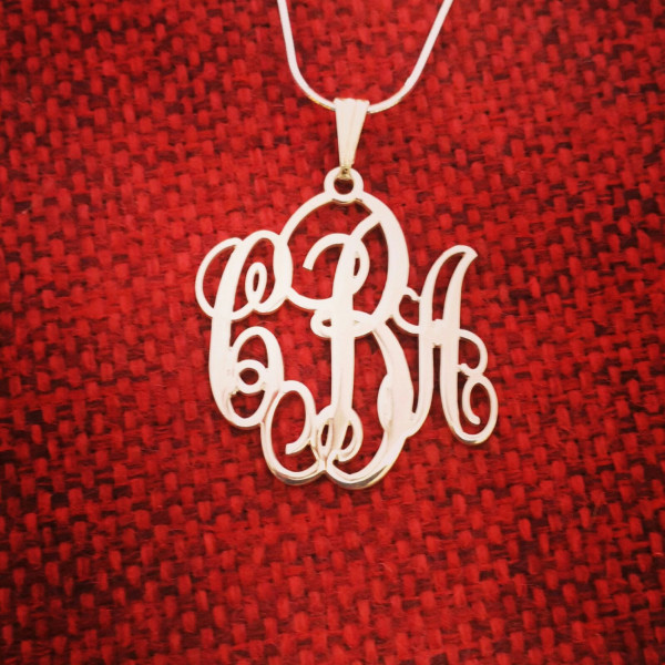 3 Initial Monogram Necklace Monagram Silver Necklace Gift Mongram Pendant Woman 3 Initial Necklace Mongram Necklaces Monogramm Necklaces