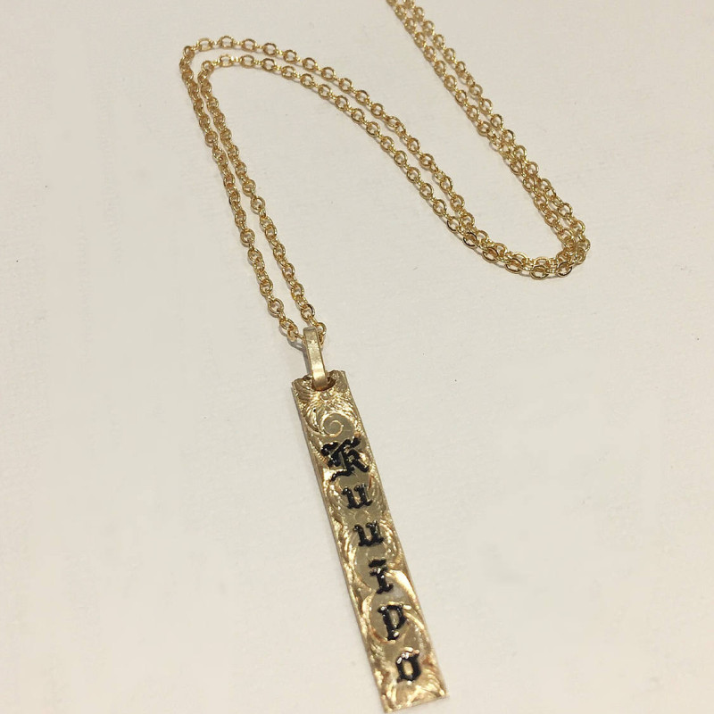 6mm gold filled pendant with custom name