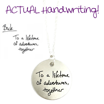 ACTUAL Handwriting Signature Heirloom Keepsake Bespoke Pendant Sterling Silver Custom Necklace - Hand Stamped Jewelry - Personalized Jewelry