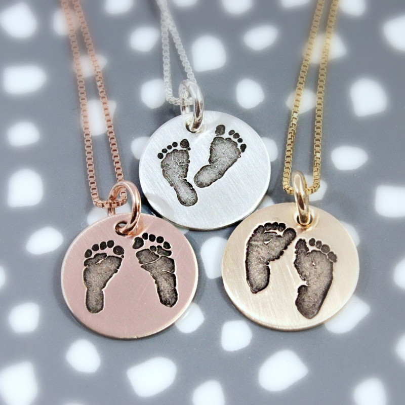 Footprint on sale memorial jewelry