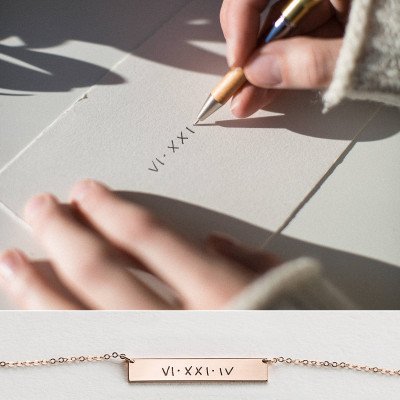Actual Handwriting Bar Necklace or Bracelet, Custom Signature Necklace • Personalized Gold, Silver or Rose Gold Name Bar Necklace • LZ155_32