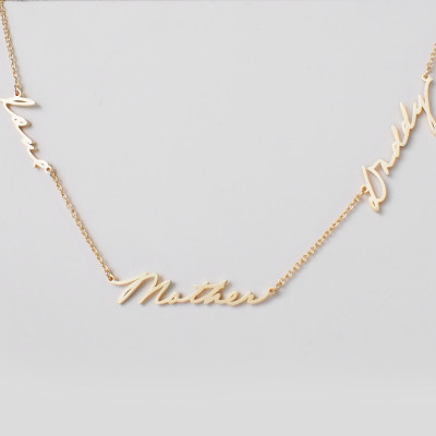 Actual Handwriting Signature Necklace - Triple Name, Double Name, Multiple Names - Keepsake Necklaces - Memorial Jewelry - #PN15