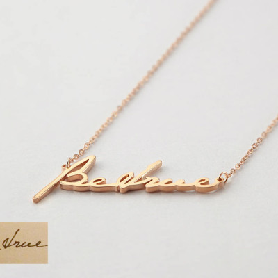 Actual handwritten necklace MEDIUM SIZE • Gold handwriting necklace • Remembrance gift • Bereavement gift • Memorial gift CHN11