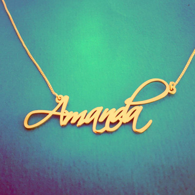 Amanda Name Necklace 18k Gold Plated Necklace ORDER ANY NAME Personalized Necklace With My Name In Handwriting Signature Pretty Little Liars