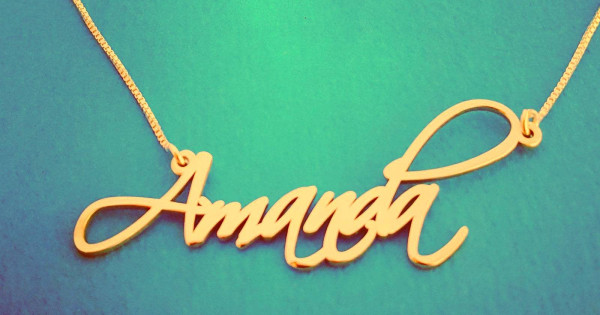 Amanda Name Necklace 18k Gold Plated Necklace ORDER ANY NAME