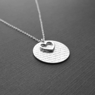 Anniversary Necklace - Premium Jewelry - Your Song, Lyrics Or Words