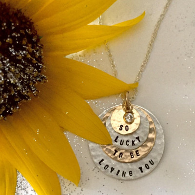 As Seen At THE DENVER POST and Channel 9 News - Personalized Your Charm - Two Tone Necklace - - 4 discs -Simag