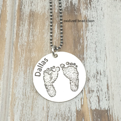 Baby Footprints Necklace | Childs Footprint Necklace | Mothers Necklace | Your Childs Actual Prints | Order TODAY Ships TOMORROW