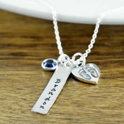 Baby Name Necklace, Mommy Necklace, Child Name, Baby Birth Necklace, Mommy and Me, Personalized Baby Name Necklace, New Mom Jewelry