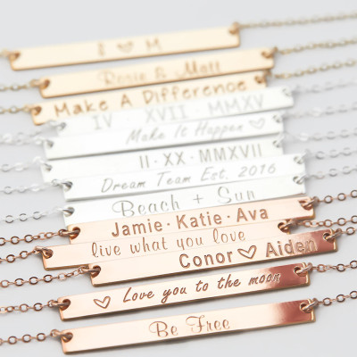 Bar Necklace Personalized, Custom Name, Gold Bar Necklace, Personalized Name Necklace, Mothers Gift, Mothers Necklace, Gifts For Her