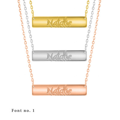 Bar Necklace Sterling Silver 925,Rose Gold Necklace,Yellow Gold Necklace,Custom Name Necklace,Personalized Name,Name Plate,Mum Gift