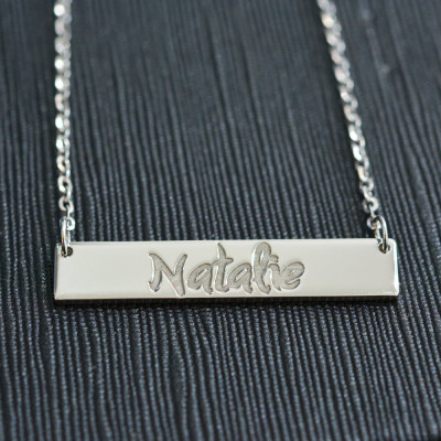 Bar Necklace Sterling Silver 925,Rose Gold Necklace,Yellow Gold Necklace,Custom Name Necklace,Personalized Name,Name Plate,Mum Gift