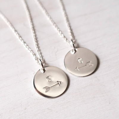 Best Friend Necklace Set, Personalized, Friendship Necklace for 2, 3 or more, Arrow Necklace, Best Friend Gift, Sterling Silver