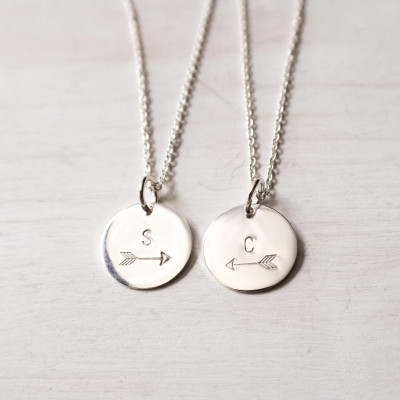 Best Friend Necklace Set, Personalized, Friendship Necklace for 2, 3 or more, Arrow Necklace, Best Friend Gift, Sterling Silver