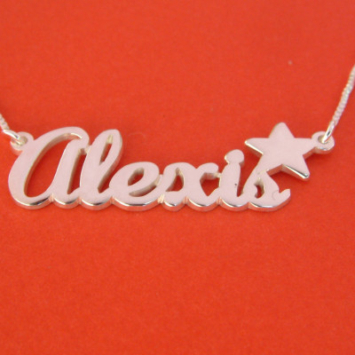 Beyonce Necklace With Star Name Chain Birthday Gift Star Necklace With Name Necklace Silver Name Chain Gift For Her Silver Name Pendant