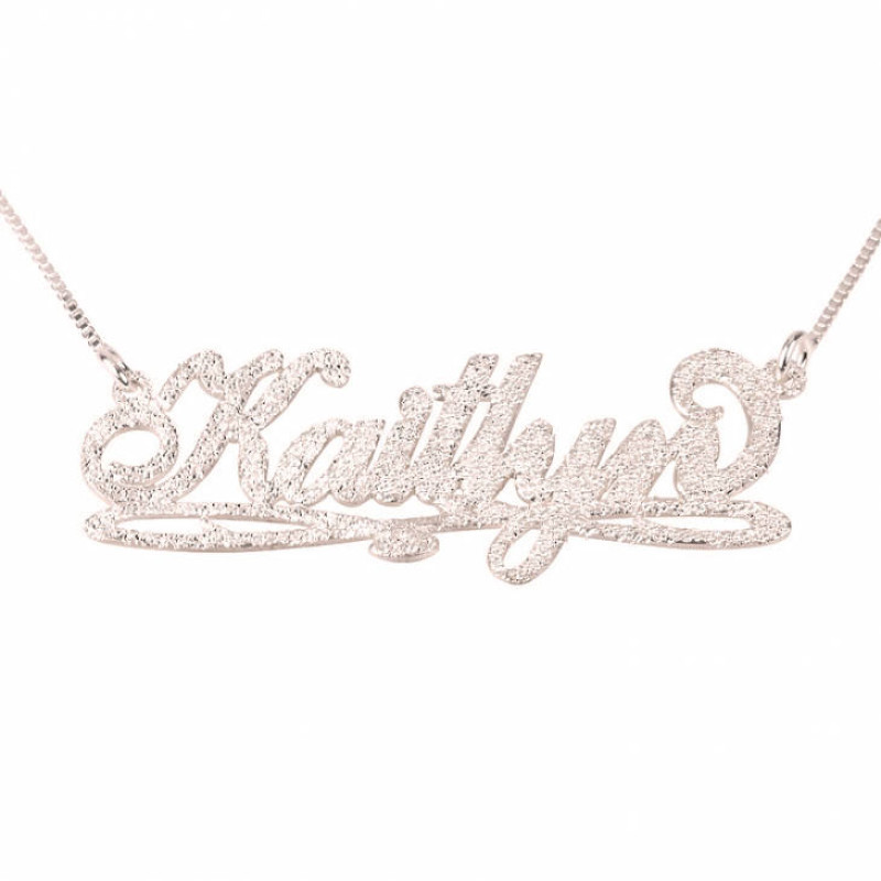 Bianca Line Sparkling Name Necklace Rose Gold Plating Custom Name Necklace Personalized Name Jewelry Christmas Gift