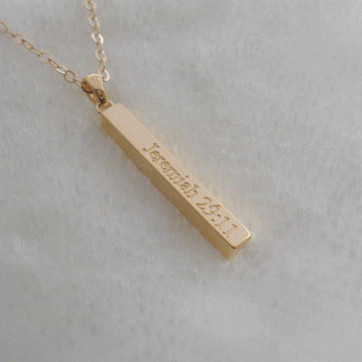 Bible Verse Vertical Bar Necklace,Encouraging Bible Verse necklace,Engraved Bible Verses Necklace,Personalized Bible Verse Jewelry