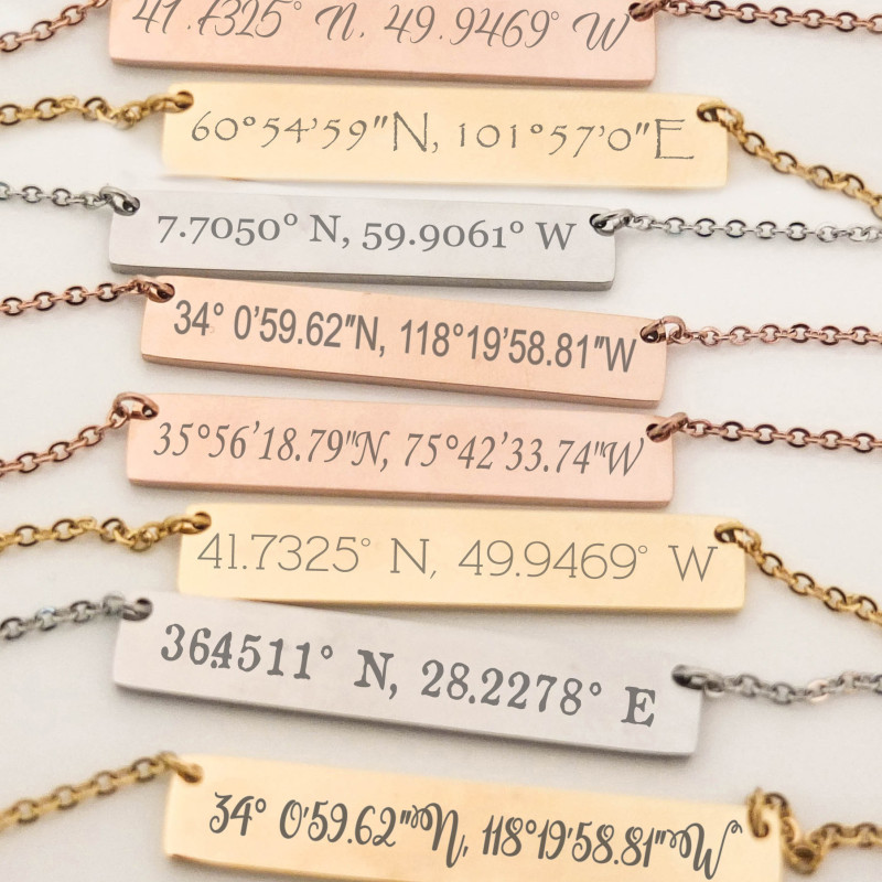 Personalized Bar Necklaces Jewelry