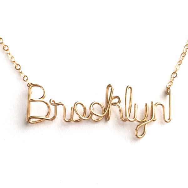 Brooklyn Necklace 18k Gold Fill. Custom Name Necklace.