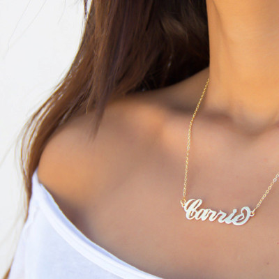 Carrie Name Jewelry - Carrie necklace Gold, Personalized Jewelry, Gold Initials Necklace,Carrie Style Name Necklace, Name Jewelry, Best Gift