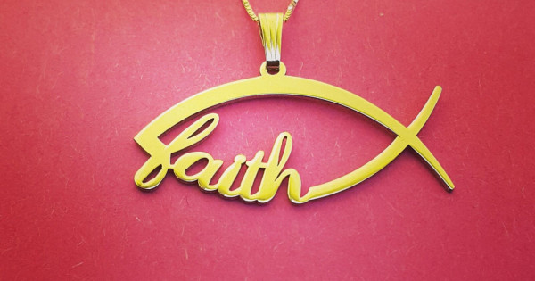 jesus fish necklace gold