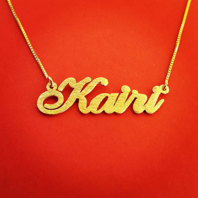 Christmas Gift Name Necklace Christmas Gift For Friend Christmas Presents Gold Plated Name Necklace Name Chain Name Pendant