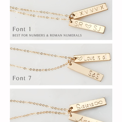 Coordinates Tag Necklace, Coordinates Necklace, Custom Coordinates, Longitude Latitude Necklace, in Sterling Silver, Gold Fill