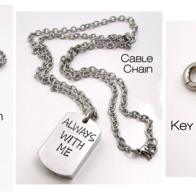 Cremation Urn Necklace - Remembrance Necklace - Hand Stamped Necklace - Cremation Jewelry - Dog Tag Necklace - Personalized Jewelry