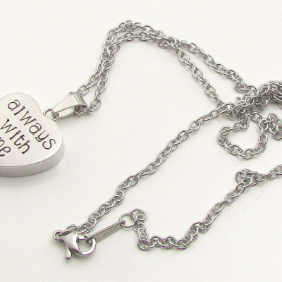 Cremation Urn Necklace, Cremation Jewelry, Hand Stamped Personalized Necklace, Always With Me, Remembrance Necklace, Personalized Jewelry