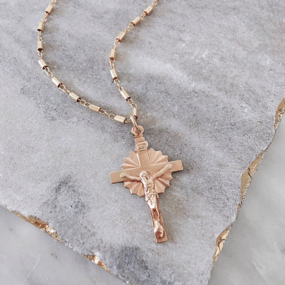 Cross necklace, Dainty gold necklace, 18k GF necklace, Religious necklace, Gold jewelry, crucifix necklace
