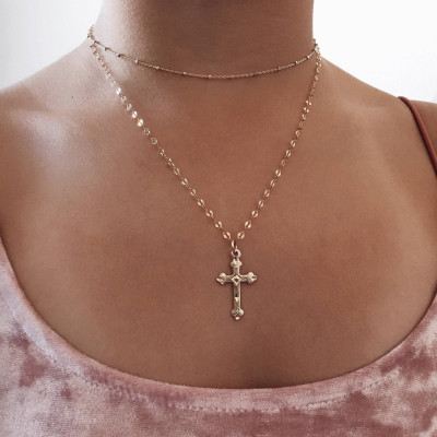 Cross necklace, Dainty gold necklace, simple necklace, 18k GF necklace, Religious necklace, Gold jewelry