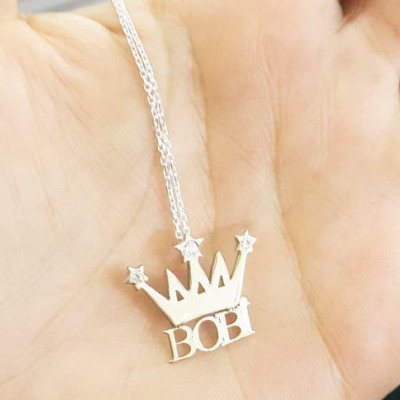 Crown Necklace,Gift for Women,Gift for Girlfriend,Personalized Gift,Mom necklace,Baby Name,Mothers day gift for mom,925K SILVER 00169