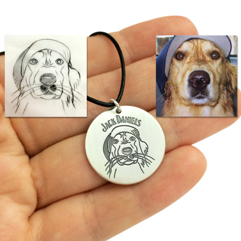 Buy Custom Pet Portrait Dog Name Circle Pendant Necklace Pet Loss Gift for  Mom Dog Mom Memorial Pet Jewelry Unique Pet Gift Dog Grandma Online in  India - Etsy