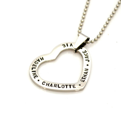 Custom Floating Heart Washer Personalised Hand Stamped Pendant & Chain - Sterling Silver Silver, Gold IP or Rose Gold IP