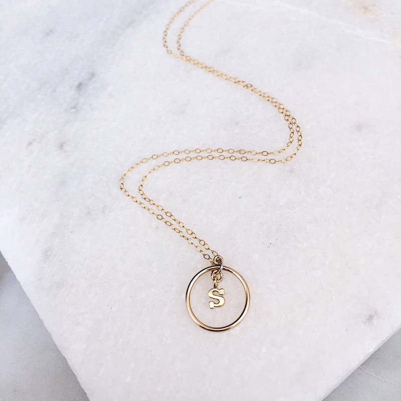 Delicate Layered Necklace Set, Gold Necklaces for Women, Gold Initial Disc  Necklace, Boho Gold Necklace, Double Layered Gold Letter Necklace 