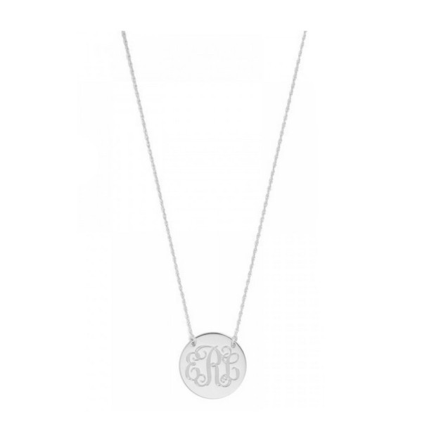 Custom Made 3 Initials Round Disc Monogram Necklace in 925 Sterling Silver- Nameplate Necklace - Engraved Necklace