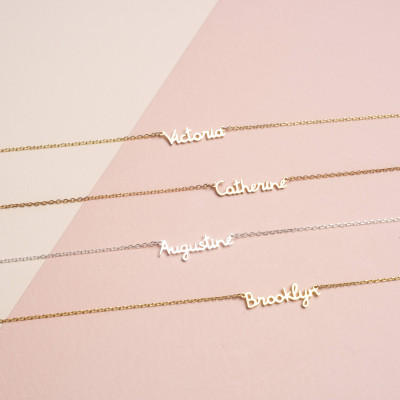 Custom Name Necklace - Personalized Name Necklace - Minimal Name Jewelry - Custom Word Necklace - Gold Personalized Word PN02F1