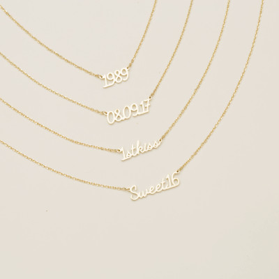 Custom Name Necklace - Personalized Name Necklace - Minimal Name Jewelry - Custom Word Necklace - Gold Personalized Word PN02F11