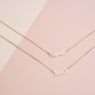 Custom Name Necklace - Personalized Name Necklace - Minimal Name Jewelry - Custom Word Necklace - Gold Personalized Word #PN02F63