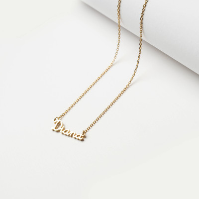 Custom Name Necklace - Personalized Name Necklace - Minimal Name Jewelry - Custom Word Necklace - Gold Personalized Word #PN02F63