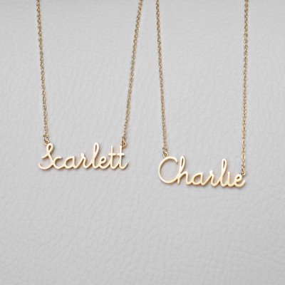 Custom Name Necklace - Personalized Name Necklace - Minimal Name Jewelry - Custom Word Necklace - Gold Personalized Word #PN02F63