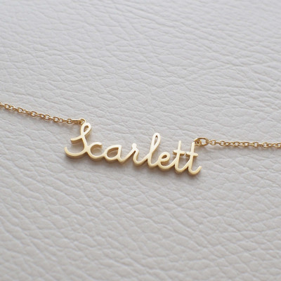 Custom Name Necklace - Personalized Name Necklace - Minimal Name Jewelry - Custom Word Necklace - Gold Personalized Word #PN02F63