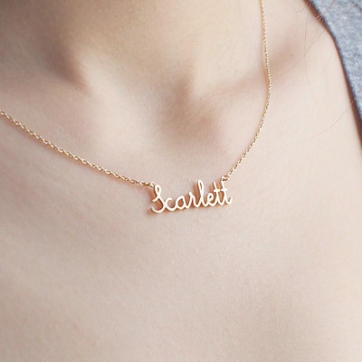 Custom Name Necklace - Personalized Name Necklace - Minimal Name Jewelry - Custom Word Necklace - Gold Personalized Word #PN02F63