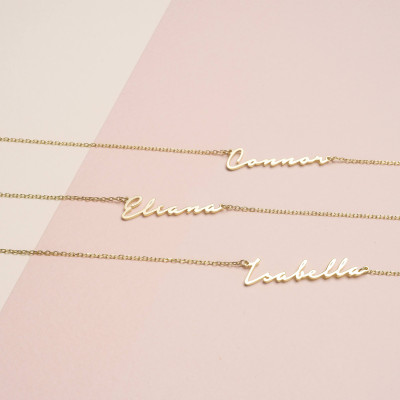 Custom Name Necklace - Personalized Name Necklace - Minimal Name Jewelry - Custom Word Necklace - Gold Personalized Word #PN02F140