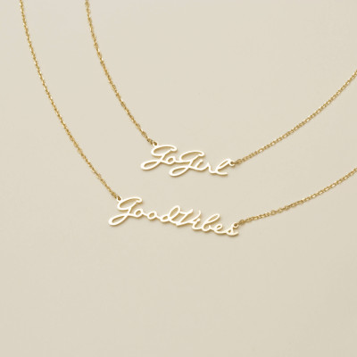 Custom Name Necklace - Personalized Name Necklace - Minimal Name Jewelry - Custom Word Necklace - Gold Personalized Word PN02F62