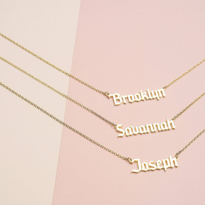 Custom Name Necklace - Personalized Name Necklace - Minimal Name Jewelry - Custom Word Necklace - Gold Personalized Word PN02F144