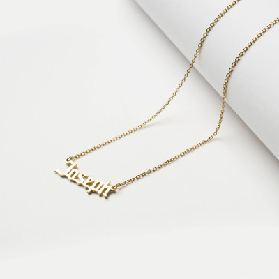 Custom Name Necklace - Personalized Name Necklace - Minimal Name Jewelry - Custom Word Necklace - Gold Personalized Word PN02F144