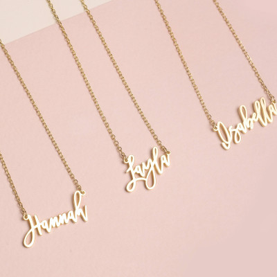 Custom Name Necklace - Personalized Name Necklace - Minimal Name Jewelry - Custom Word Necklace - Gold Personalized Word PN02F146