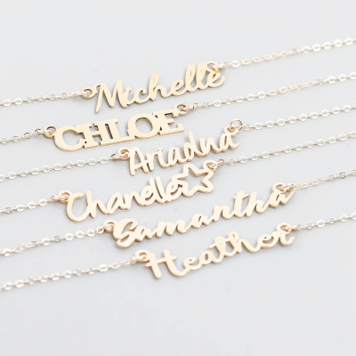 Custom Name Necklace • Personalized Name Jewelry • Baby Name • Name Plate Necklace • My Name Necklace • Mothers Jewelry Gift