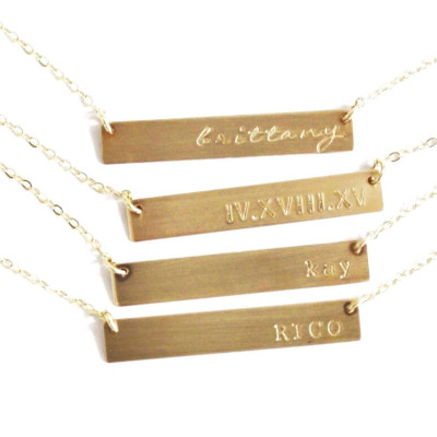 Custom Name Necklace, Personalized Bar Necklace, Gold Bar Necklace, Initial Necklace, Gold Necklace, Personalized Necklace, Name Necklace